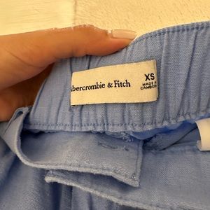 abercrombie linen pants blue